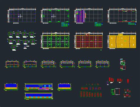 Complete Steel Building Structure Autocad Drawing