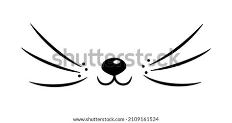 Vector Flat Cat Heart Nose Cute Stock Vector Royalty Free