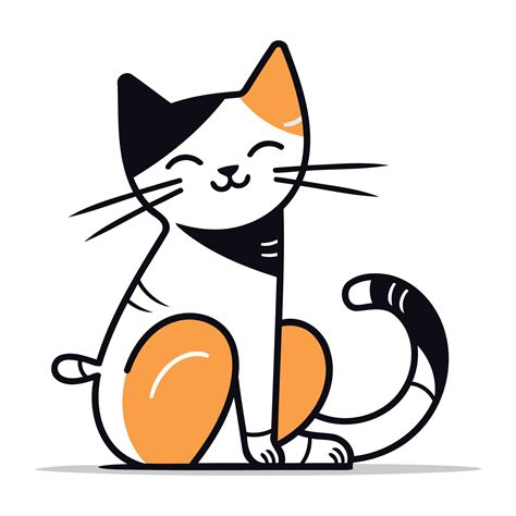 Cute Cartoon Cat Sitting On A White Background Vector Illustration 33328158 Vector Art At Vecteezy