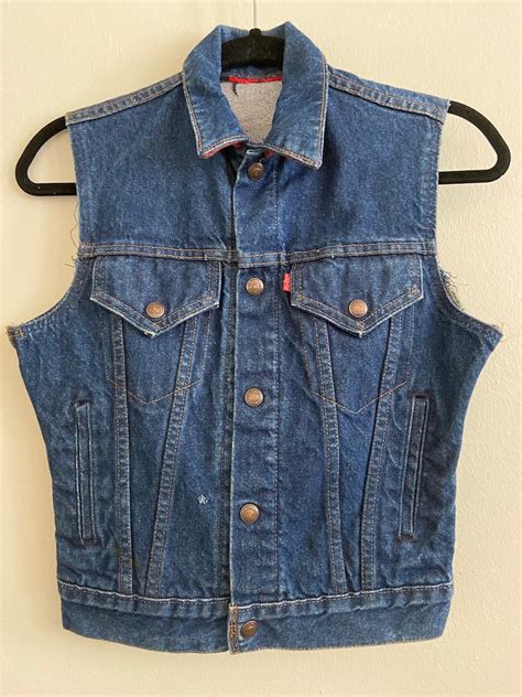 Vintage Levis 4 Pocket Denim Cutoff Sleeveless Jean Vest Etsy