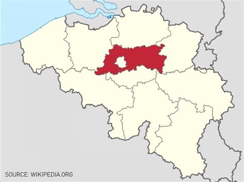 Kaart Van Vlaams Brabant Flemish Brabant Provincie Kaart Van Belgi