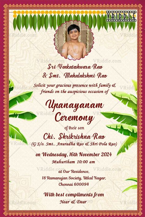 Upanayanam Invitation Card Background Hd Infoupdate Org