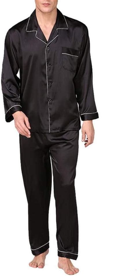 Conjunto De Pijama De Seda Manchado Para Hombre Ropa De Dormir De Seda