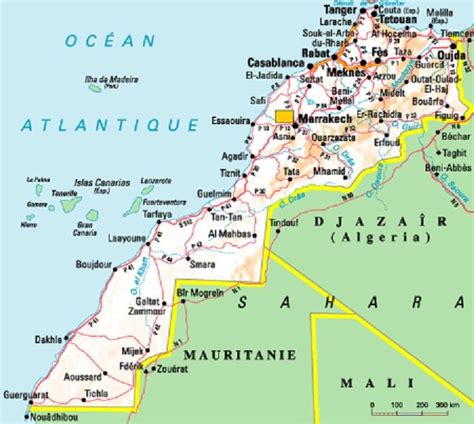 Map of Morocco. Carte du Maroc. Mapa de Marruecos. Marrakech Morocco ...
