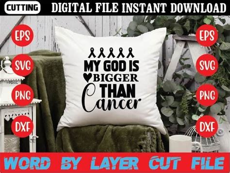 My God Is Bigger Than Cancer Svg Graphic By Craftart528 · Creative Fabrica