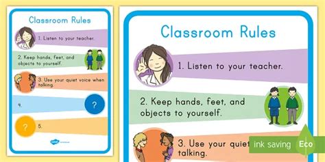 Classroom Rules Poster Display Resources Teacher Made 58 Off