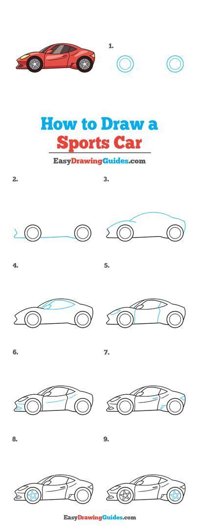 How To Draw A Sports Car Really Easy Drawing Tutorial Drawing Tutorial Easy Easy Drawings