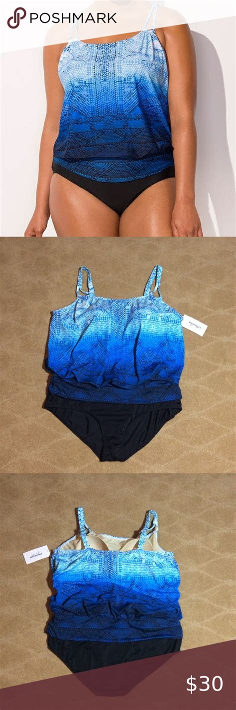 Swimsuits For All Nwt Loop Blouson Pc Plus Swimsuits For All