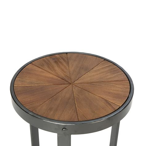 Table d appoint en bois et métal noir 40x40x56 cm Qechic