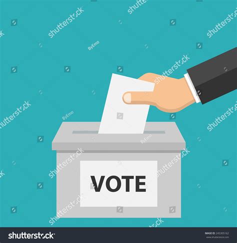 Voting Concept Flat Style Hand Putting Stock Vector Royalty Free