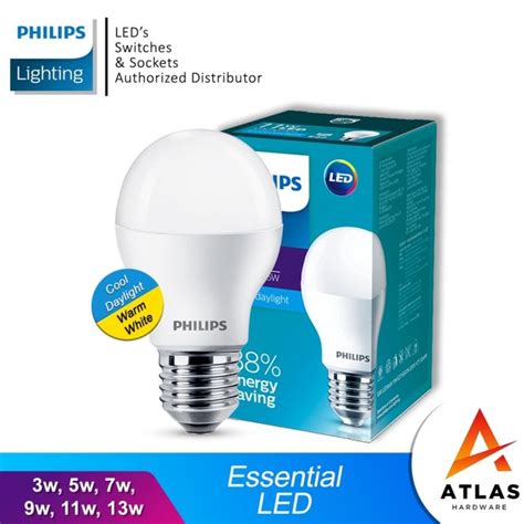 Philips Essential Led Light Energy Saving Bulbs Cool Daylight Or Warm