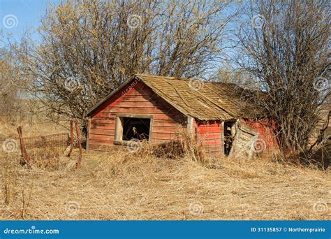 Abandoned Old Barn Or Shed In Dry Grass Royalty Free Stock Photography