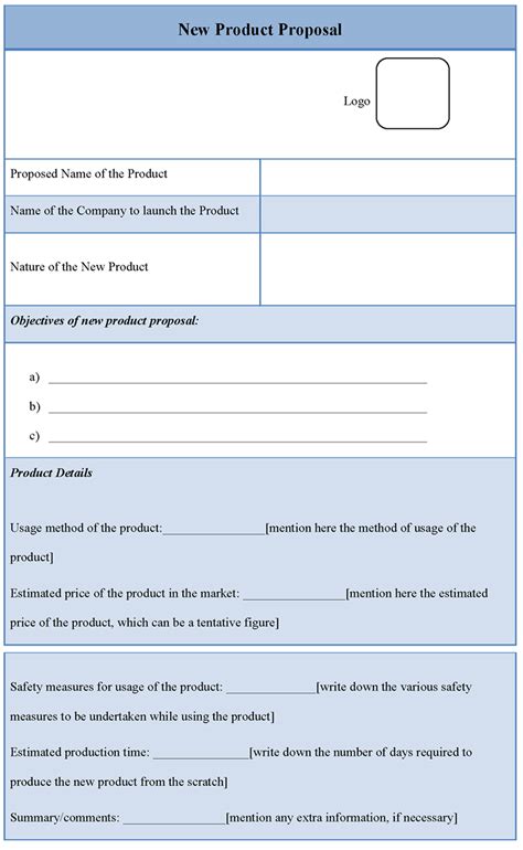 Proposal Template for New Product, Template of New Product Proposal | Sample Templates