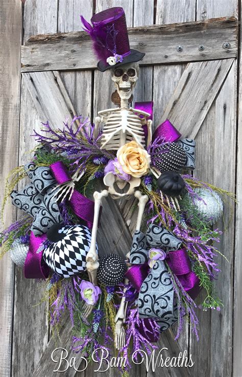 Mr Sexy Bones Skeleton Wreath Skeleton Decor Halloween Wreath