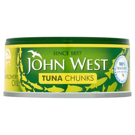 John West Tuna Steak Chunk Sunflower Oil Spring Water Brine Import