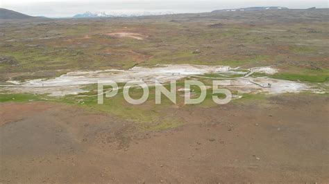 Great Aerial Of Hveravellir Nature Reserve In Iceland Flying Over