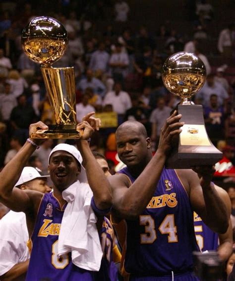 Kobe And Shaq Nba Champions 2002 “three Peat” Bryant Lakers Shaquille