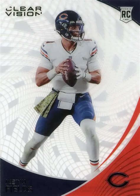 Nfl Panini Chronicles Clear Vision Single Card Justin Fields Cvr