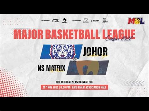 LIVE MBL Regular Season 2022 G18 Johor Southern Tigers VS NS