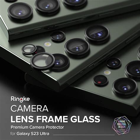 Ringke ｜三星 Galaxy S23 Ultra [camera Lens Frame Glass] 鋼化玻璃鏡頭保護鋁框－黑