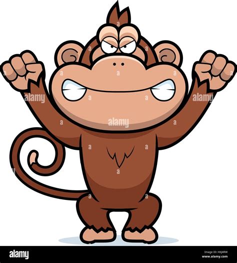 A Cartoon Illustration Of An Angry Looking Monkey Stock Vector Image