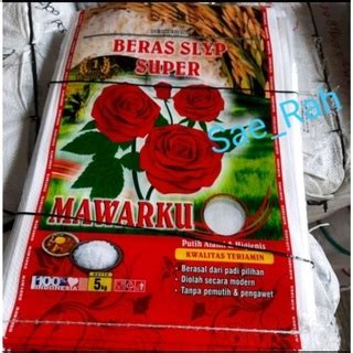 Jual Karung Beras Laminasi 5kg Cap Mawarku Shopee Indonesia