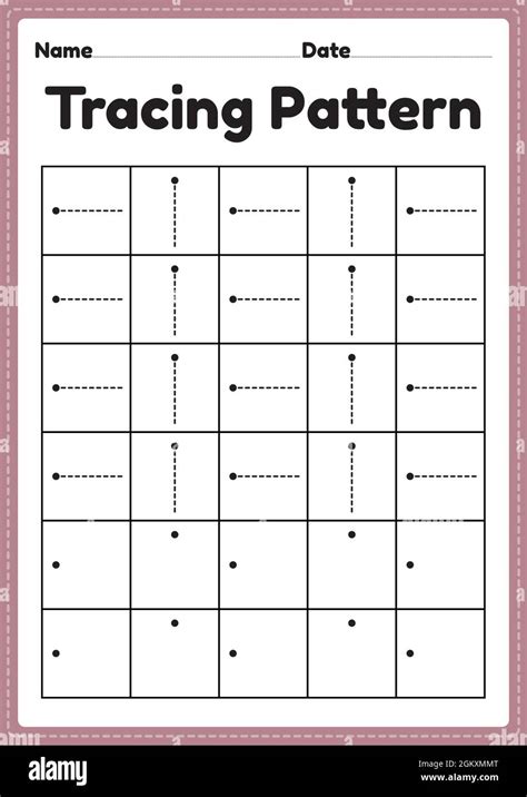 Tracing pattern sleeping and standing lines worksheet for kindergarten ... 