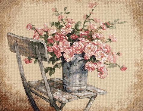 Dimensions Roses On White Chair Crossstitchworld