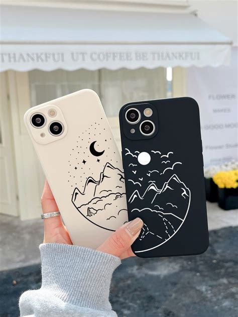 Pcs Moon Sun Pattern Phone Case Cases Para Celular Capas Para