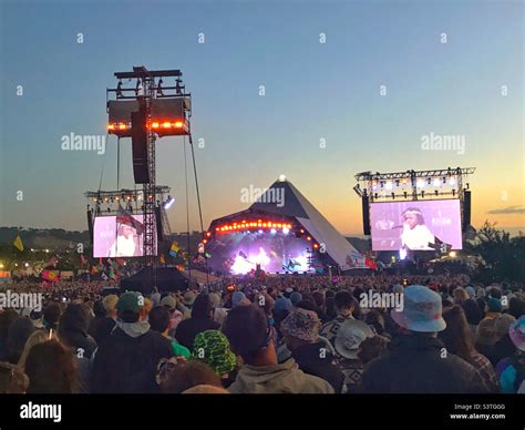 The Iconic Pyramid Stage At The Glastonbury Festival 2022 During The