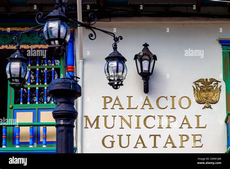 Guatape Colombia January Close Up Of The Palacio Municipal