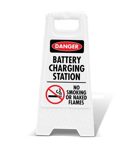 white  frame danger battery charging  smoking  signs