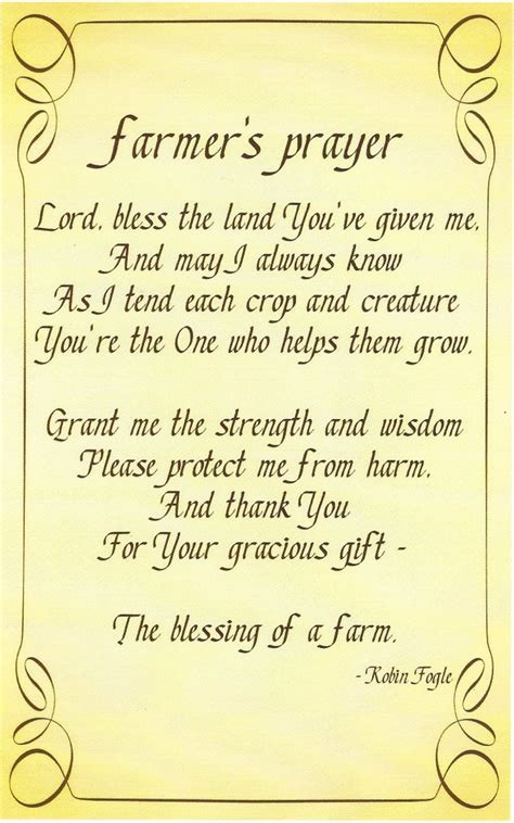 Farmers Prayer Farmer Poem Quotes Farmer