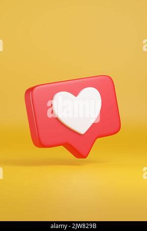 D Like Heart In Speech Bubble Icon D Element For Social Media Render