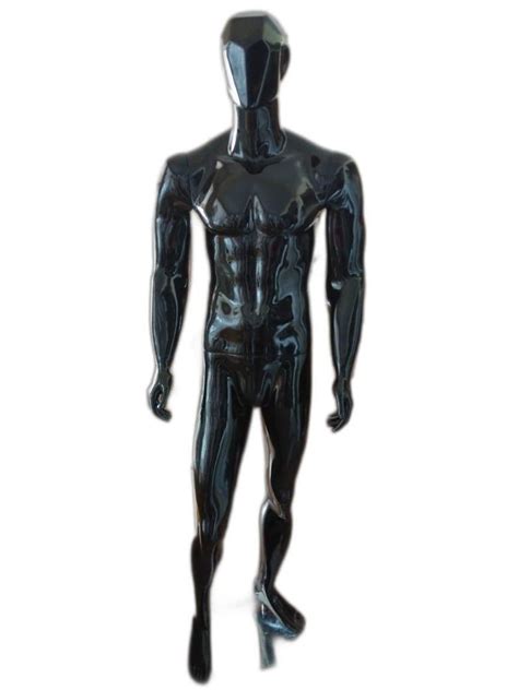 Fiberglass Black Male Standing Display Mannequin Non Foldable Size