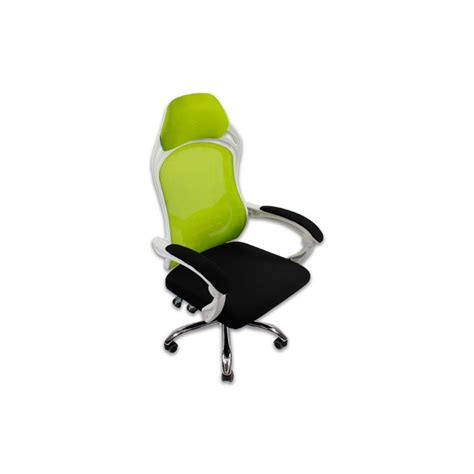 Silla Gerencial Modamob Modelo Orion Color Blanco Negro Verde