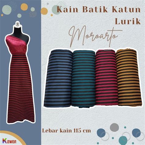 Jual Bahan Kain Batik Katun Motif Lurik Moroarto Batik Cotton Halus