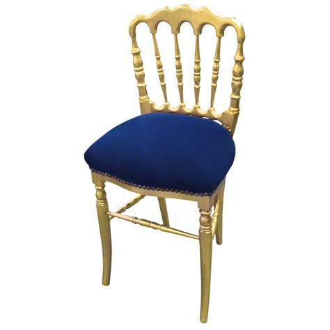 Chaise De Style Napol On Iii Tissu En Velours Bleu Et Bois Dor