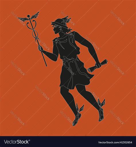 Hermes mercury greek or roman god of trade Vector Image