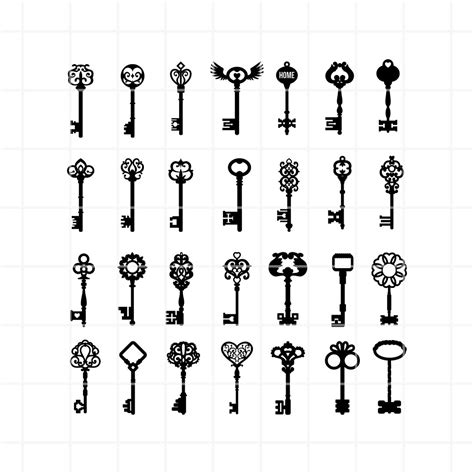 Vintage Key Svg Vintage Key Clip Art Vintage Key Cutting Files Magic