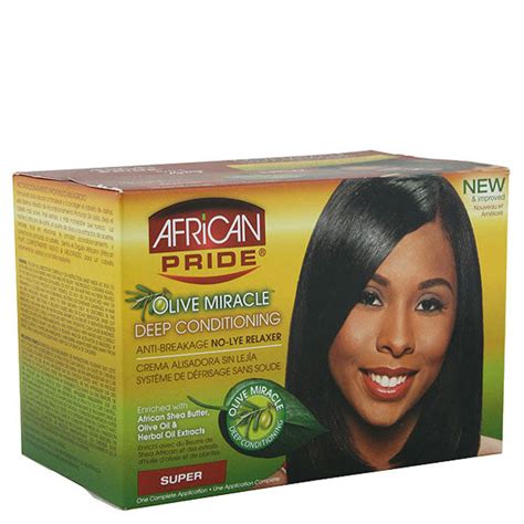 African Pride Olive Miracle Deep Conditioning No Lye Relaxer Super