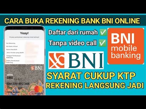 Cara Buka Rekening Bni Online Terbaru Cara Buat Rekening Bni