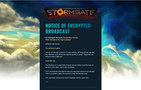 PSA Stormgate Closed Beta Keys Just Dropped R Starcraft