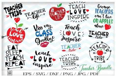 Teacher Bundle Svg Teach Svg Teacher Appreciation Ts