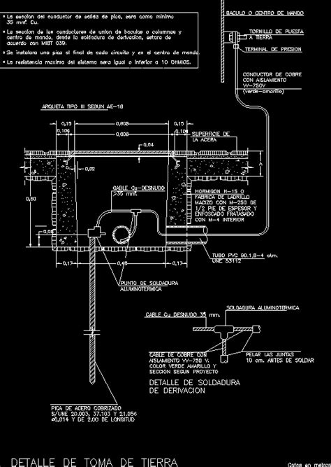 Acometida Puesta A Tierra En Dwg Kb Librer A Cad