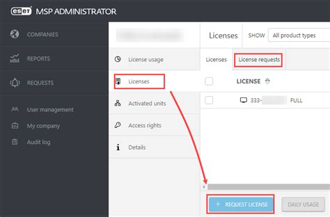 ライセンスの追加と管理 ESET MSP Administrator 2 ESETオンラインヘルプ