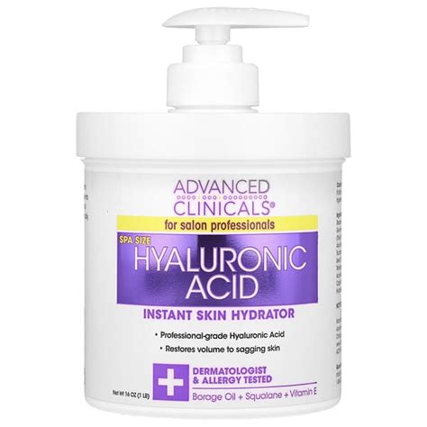 Advanced Clinicals Hyaluronic Acid Instant Skin Hydrator 1 Lb 16 Oz