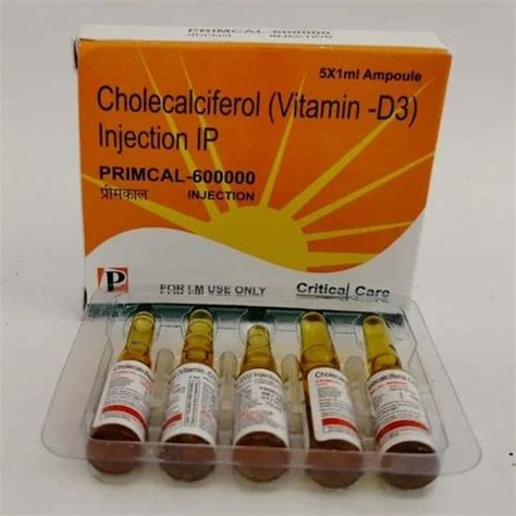 Primcal 600000 Cholecalciferol Injection IP Packaging Size 5x1 Ml