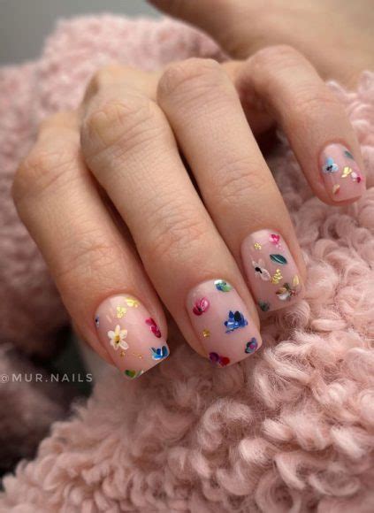 Cute Spring Nail Art Inspirations Dried Floral Encapsulated Nails