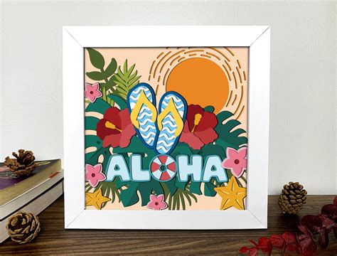 Aloha Shadow Box D Svg Aloha Summer Graphic By Alleylightbox